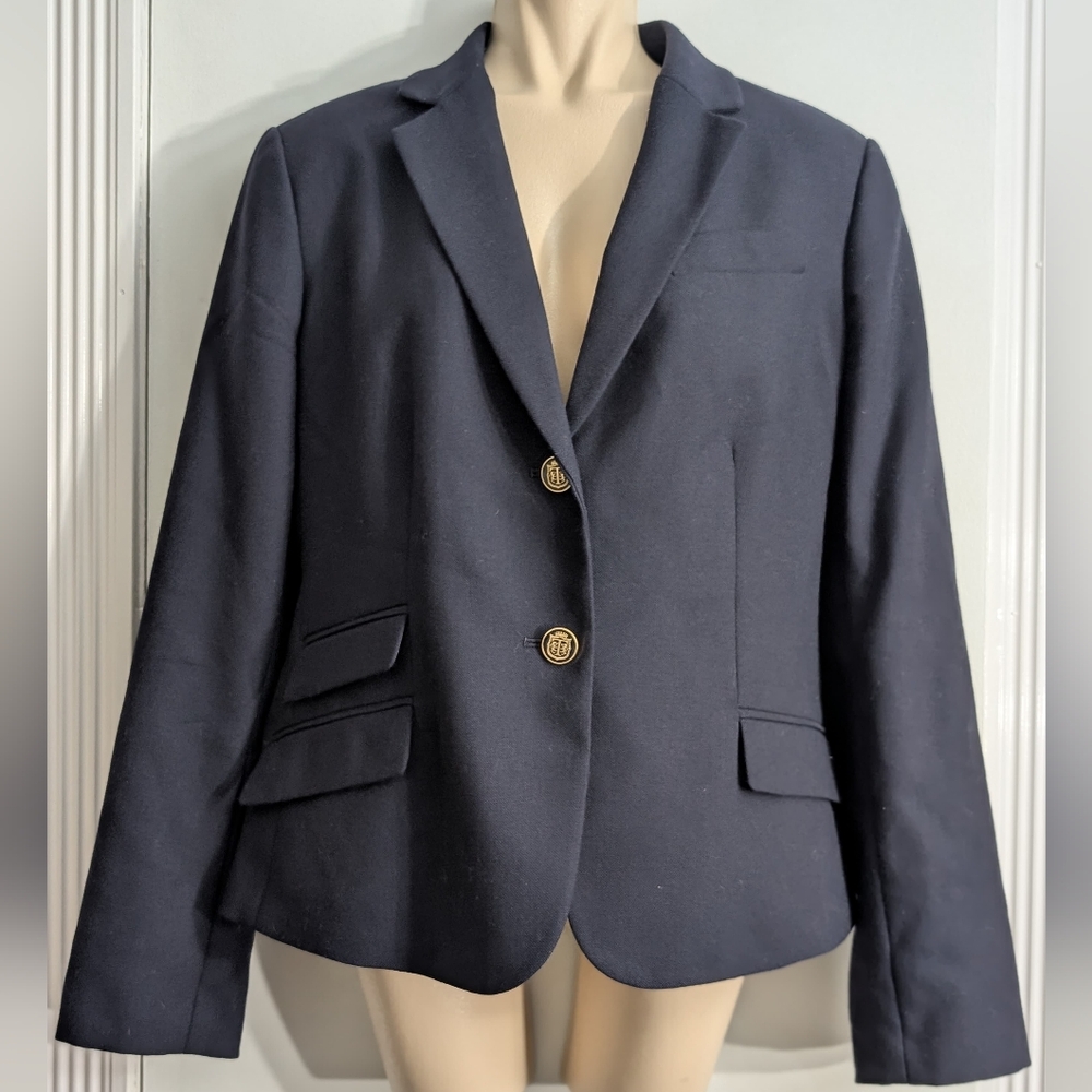 Talbots Women's wool navy wool lined blazer size 12. EUC